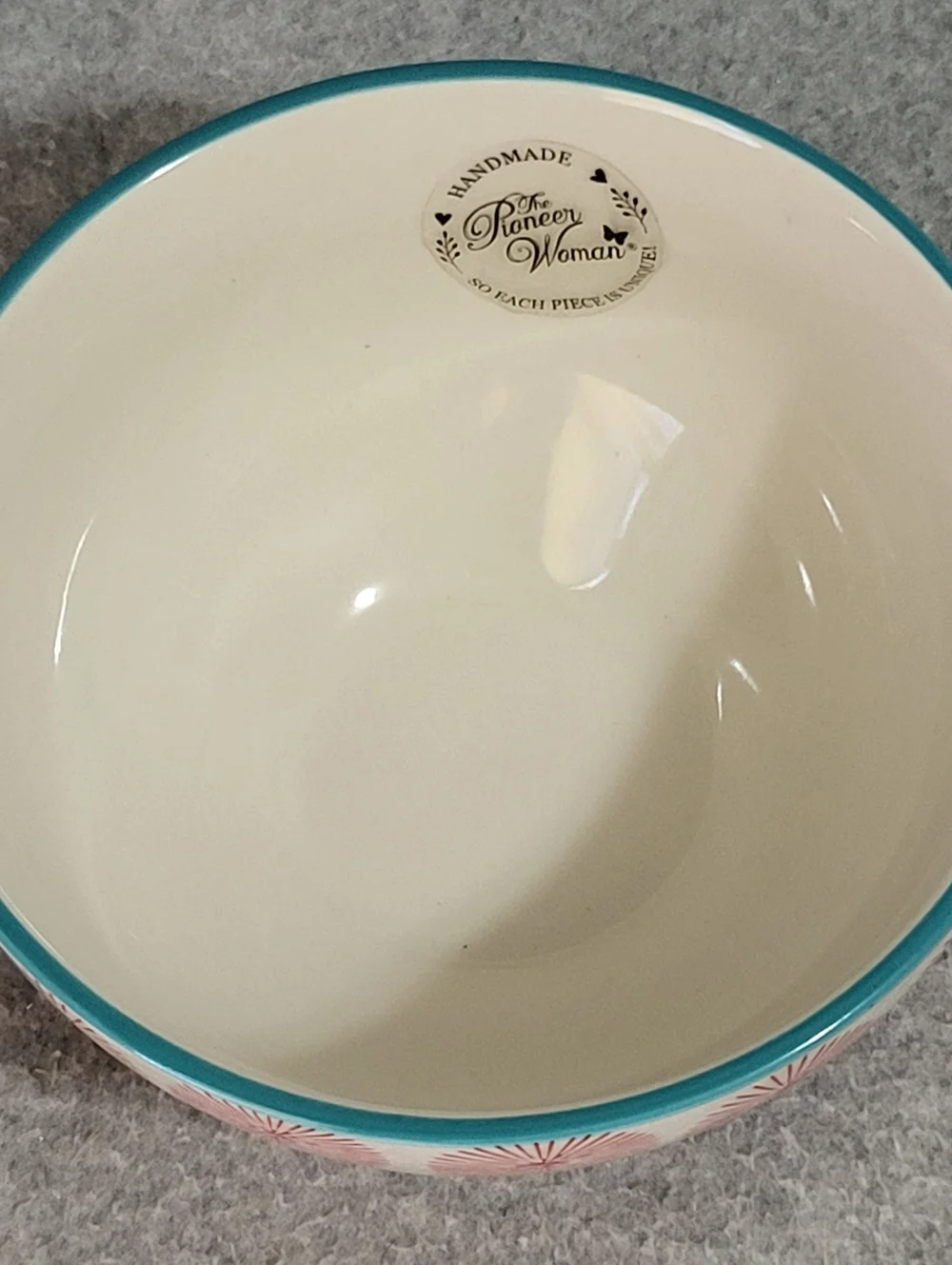 The Pioneer Woman Flea Market Happiness Footed Bowl Soup Cereal Farmhouse NEW